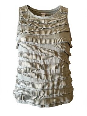 Chico's Sleeveless Tiered Layering Tank in Olive